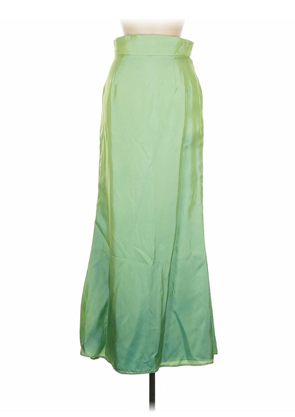 VTG Lillie Rubin Green Satin Maxi Skirt Gown 8